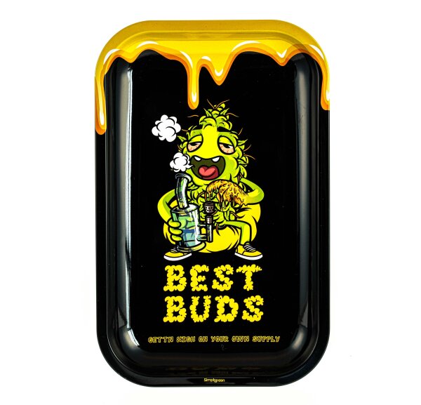 Rolling Tray "Best Buds Dab" 27,5x17,5x2 cm - Small
