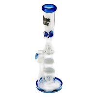 Thug Life Glasbong 18,8er - 4x Percolator (Honeycomb, Showerhead) - H 36 cm D51 mm - Blau - ICE