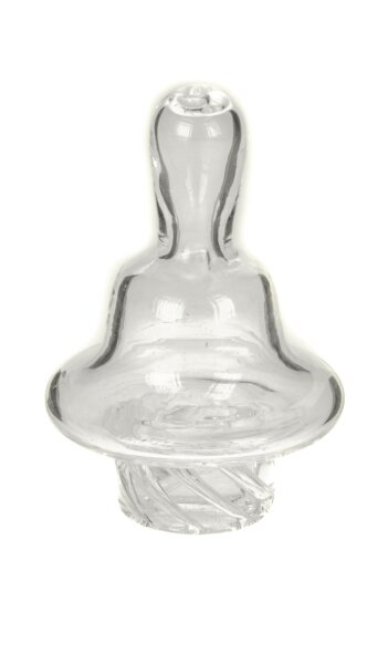 Carb Cap - Bella - Vortex Effekt - 6 Löcher D 18/34 mm H 50 mm - Klar/Farblos (Borosilikatglas)