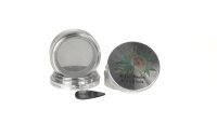 MetallPollinatorgrinder "Ich hasse Menschen - Ich mag Pflanzen" 4Tlg. - Silber - D 50 mm H 39 mm
