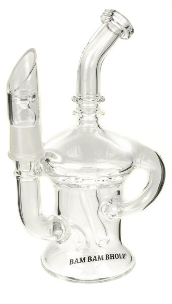 BamBamBohle Öl Glasbong mit Nagel 18,8er Male - Recycler - H 18 cm - Klar