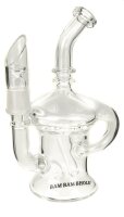 BamBamBohle Öl Glasbong mit Nagel 18,8er Male - Recycler - H 18 cm - Klar