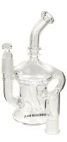 BamBamBohle Öl Glasbong mit Nagel 18,8er Male - Recycler - H 18 cm - Klar