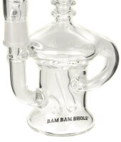BamBamBohle Öl Glasbong mit Nagel 18,8er Male - Recycler - H 18 cm - Klar