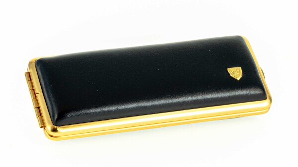 Zigarettenetui extra lang "vom Hofe" mit Echtleder made in Germany - Schwarz