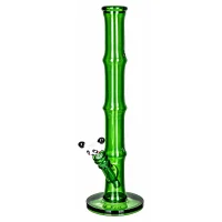 Black Leaf Glasbong "Panda" 18,8er/14,5er H 40 cm D 40 mm WS 5 mm - Grün - Bambus Style