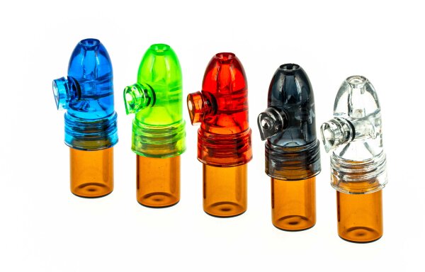 Dosierer/Portionierer Acryl - dunkle Flasche, mittel - versch. Farben - L 5,5 cm