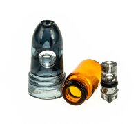 Dosierer/Portionierer Acryl - dunkle Flasche, mittel - versch. Farben - L 5,5 cm