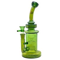 Grace Glass Glasbong 14,5er - Barrel Series Green - Matrix Percolator - H 25 cm - Grün