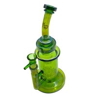 Grace Glass Glasbong 14,5er - Barrel Series Green - Matrix Percolator - H 25 cm - Grün