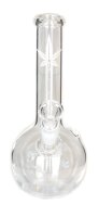 Mini Leaf Glasbong 12er - Bauch + Hanfblatt Sandgestrahlt - H 16 cm D 20 mm