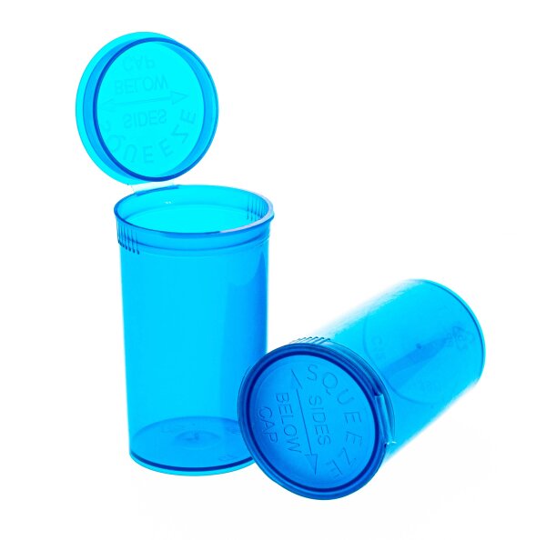 Kunststoffdose mit Pop Up Deckel - 70ml D 42 mm H 70 mm - Blau