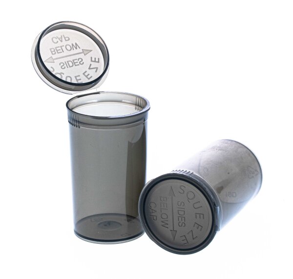 Kunststoffdose mit Pop Up Deckel - 70ml D 42 mm H 70 mm - Grau