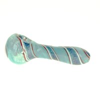 G-Spot Glaspfeife 9 cm hellblau mit blau/glitzer Verzierung Nr.43