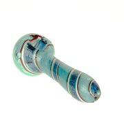 G-Spot Glaspfeife 9 cm hellblau mit blau/glitzer Verzierung Nr.43