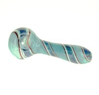 G-Spot Glaspfeife 9 cm hellblau mit blau/glitzer Verzierung Nr.43