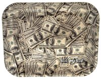 Rolling Tray "Cash" Geldscheine 34x28x2,5 cm - Medium