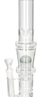 Black Leaf Glasbong 18,8er - 1x Baum-Percolator + Honeycomb - H 38,5 cm D 64/50 mm WS 3 mm - Grau - ICE