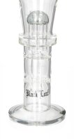 Black Leaf Glasbong 18,8er - 1x Baum-Percolator + Honeycomb - H 38,5 cm D 64/50 mm WS 3 mm - Grau - ICE