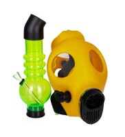 Heisenberg - Gasmaske/Bongmaske - Acrylbong H 26 cm D 35/60 mm - Maske H 25 cm B:17 cm Kunststoff+ Silik