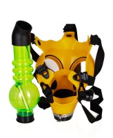 Heisenberg - Gasmaske/Bongmaske - Acrylbong H 26 cm D 35/60 mm - Maske H 25 cm B:17 cm Kunststoff+ Silik