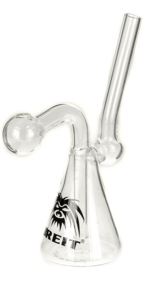 Breit Öl-Pfeife mit Wasser - Erlenmeyer - H 14 cm
