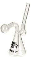 Breit Öl-Pfeife mit Wasser - Erlenmeyer - H 14 cm
