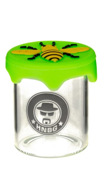 Heisenberg Glasdose mit Silikondeckel H 5 cm D 4 cm (45ml Volumen) - Biene