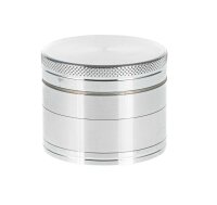 Alugrinder mit Pollinator/Sieb CNC D 50 mm H 36 mm - 4-part - Silber