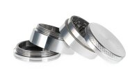 Alugrinder mit Pollinator/Sieb CNC D 50 mm H 36 mm - 4-part - Silber