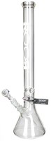 ROOR Glasbong 18,8er H 55 cm WS 5 mm; Dealers` Cup weiss ICE mit Kickloch