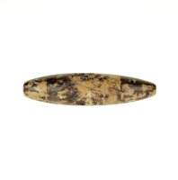 Purpfeife Budbomb aus Stein verziert mit Hanfblatt L 9 cm