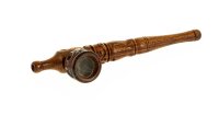 Holzpfeife/Kawumm L 15,5 cm Schraubkopf, geschnitzt - Braun