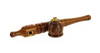 Holzpfeife/Kawumm L 15,5 cm Schraubkopf, geschnitzt - Braun