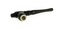 Holzpfeife verziert mit Specksteineinsatz L 14 cm