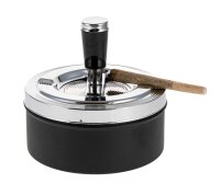 Aschenbecher / Schleuderascher Farbe: Matt Schwarz/Silber - D 11,0 cm