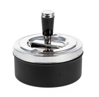 Aschenbecher / Schleuderascher Farbe: Matt Schwarz/Silber - D 11,0 cm