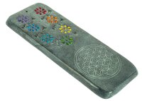 Räucherstäbchenhalter - Stone Chakrablumen - 20x7,5 cm