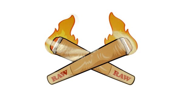 RAW Sticker - Crossing Cones - 2 Joints