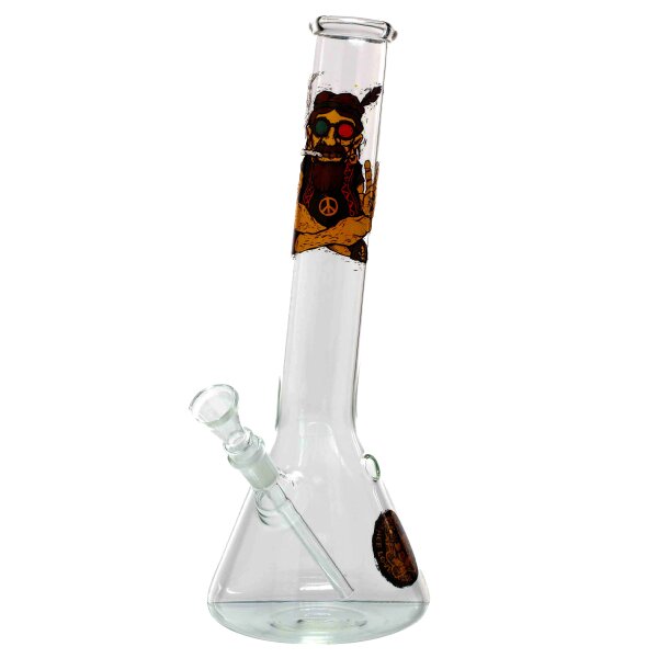 SmoKing Glasbong 14,5er - Hippie - H 30 cm D 40 mm mit Bauch