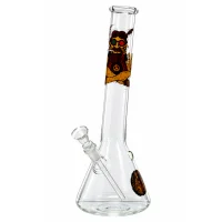 SmoKing Glasbong 14,5er - Hippie - H 30 cm D 40 mm mit Bauch