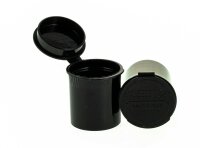 Kunststoffdose mit Pop Up Deckel - 20ml D 32 mm H 36 mm - Schwarz