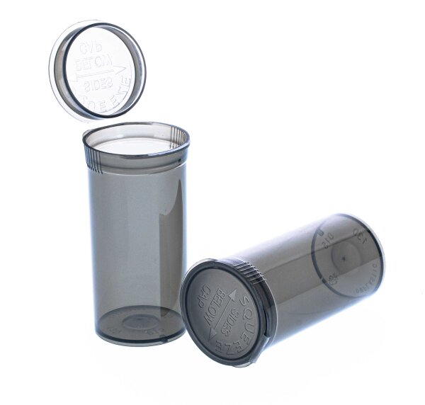 Kunststoffdose mit Pop Up Deckel - 48ml D 33 mm H 70 mm - Grau