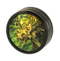 Alugrinder H 20 mm, D 50 mm, Black Leaf "Weed"