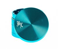 Alugrinder + Pollinator/Sieb 4tlg. D 50 mm H 40 mm, CNC, hellblau
