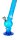 Acrylbong - mit Bowl - Blau, gefrostet mit Hanfblättern - H 20 cm D 1,8 cm