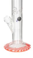 Boost Glasbong 18,8er - Cane Color - H 38 cm D 50 mm WS 5 mm - Rot/Blau/Klar - ICE
