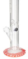 Boost Glasbong 18,8er - Cane Color - H 38 cm D 50 mm WS 5 mm - Rot/Blau/Klar - ICE