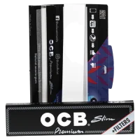 OCB Schwarz - King Size Slim - 32 Blättchen + 32 Filtertips