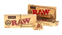 RAW Classic Connoisseur - unbleached - 1 1/4 - 50 Blättchen + 16 vorgerollte Tips